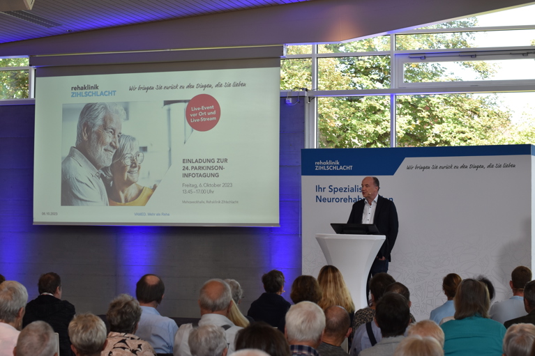 Parkinson-Infotagung in der Rehaklinik Zihlschlacht über die Behandlung, Therapie und Verlauf der Parkinsonkrankheit